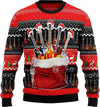 Guitar Intrument Christmas Sweaters for Women - Mens Sweater Winter Holiday Crew Neck Shirt05 Guitar08 - Thegiftio UK
