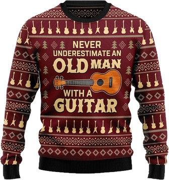Guitar Intrument Christmas Sweaters for Women - Mens Sweater Winter Holiday Crew Neck Shirt05 Guitar10 - Thegiftio UK