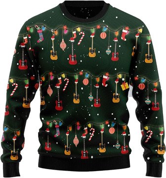 Guitar Intrument Christmas Sweaters for Women - Mens Sweater Winter Holiday Crew Neck Shirt05 - Thegiftio UK