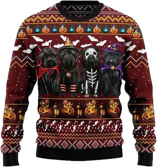 Happy Animals Halloween Sweaters for Women - Mens Sweater Winter Holiday Crew Neck Shirt40 Dog02 - Thegiftio UK