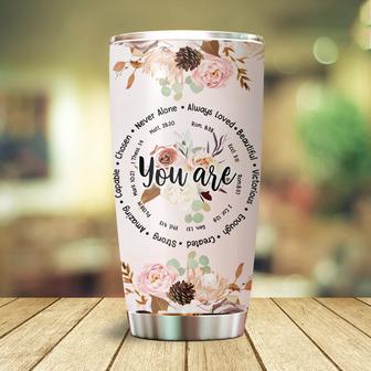 Jesus Tumbler You Are Tumbler Flower Pattern Christian Gifts for Women Birthday Gifts for Women Mom Friend Religious Gifts 20oz Stainless Steel with Lid Cold & Hot Water Coffee - Thegiftio UK