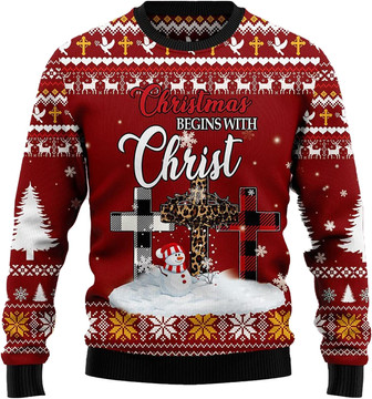 Jeus Christmas Christmas Sweaters for Women - Mens Sweater Winter Holiday Crew Neck Shirt09 - Thegiftio UK