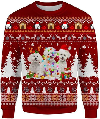 Funny Light Dog Christmas Sweaters for Women - Mens Sweater Winter Holiday Crew Neck Shirt47 Dog01 - Thegiftio UK