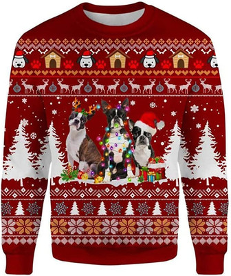Funny Light Dog Christmas Sweaters for Women - Mens Sweater Winter Holiday Crew Neck Shirt47 Dog02 - Thegiftio UK