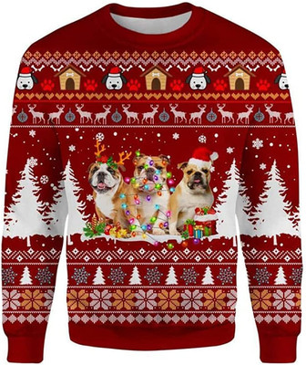 Funny Light Dog Christmas Sweaters for Women - Mens Sweater Winter Holiday Crew Neck Shirt47 Dog03 - Thegiftio UK