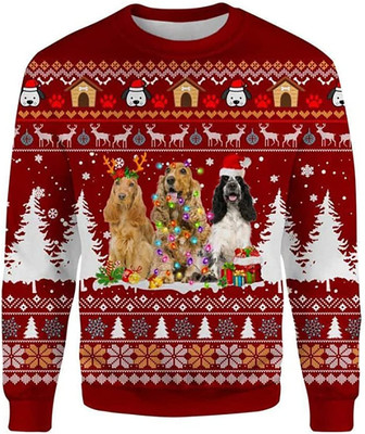 Funny Light Dog Christmas Sweaters for Women - Mens Sweater Winter Holiday Crew Neck Shirt47 Dog04 - Thegiftio UK