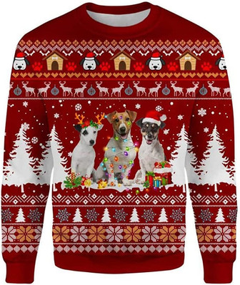 Funny Light Dog Christmas Sweaters for Women - Mens Sweater Winter Holiday Crew Neck Shirt47 Dog07 - Thegiftio UK