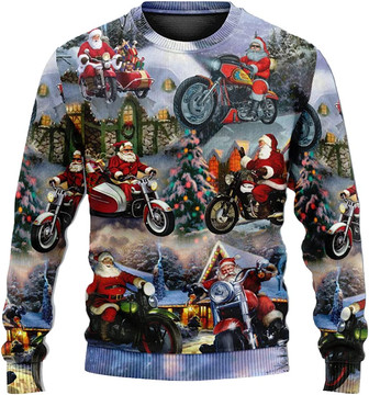 Love Santa Reindeer Christmas Sweaters for Women - Mens Sweater Winter Holiday Crew Neck Shirt42 Santa01 - Thegiftio UK