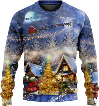 Love Santa Reindeer Christmas Sweaters for Women - Mens Sweater Winter Holiday Crew Neck Shirt42 Santa03 - Thegiftio UK