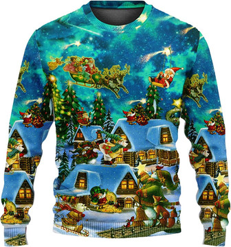 Love Santa Reindeer Christmas Sweaters for Women - Mens Sweater Winter Holiday Crew Neck Shirt42 Santa09 - Thegiftio UK