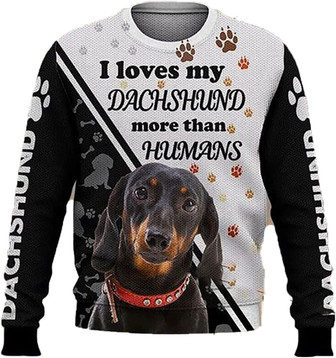 Loyal Pet Dog Christmas Sweaters for Women - Mens Sweater Winter Holiday Crew Neck Shirt21 Dachshund06 - Thegiftio UK