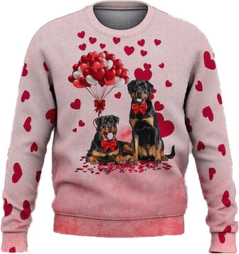 Loyal Pet Dog Christmas Sweaters for Women - Mens Sweater Winter Holiday Crew Neck Shirt21 Rottweiler12 - Thegiftio UK