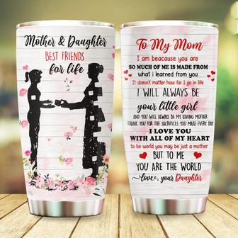 To My Mom Tumbler, Mother And Daughter Best Friend For Life Tumbler Mom Mother Mama Gifts From Daughter on Christmas Birthday 20oz Stainless Steel Tumbler Cup with Lid Cold & Hot Water Coffee - Thegiftio UK