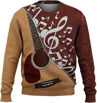 Music Instrument Lovers Christmas Sweaters for Women - Mens Sweater Winter Holiday Crew Neck Shirt27 Guitar05 - Thegiftio UK