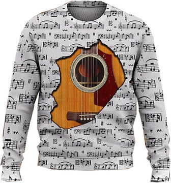 Music Instrument Lovers Christmas Sweaters for Women - Mens Sweater Winter Holiday Crew Neck Shirt27 Guitar06 - Thegiftio UK