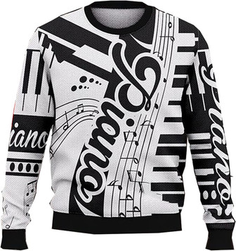 Music Instrument Lovers Christmas Sweaters for Women - Mens Sweater Winter Holiday Crew Neck Shirt27 Piano12 - Thegiftio UK