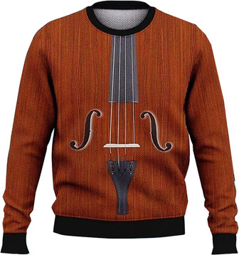 Music Instrument Lovers Christmas Sweaters for Women - Mens Sweater Winter Holiday Crew Neck Shirt27 Violin15 - Thegiftio UK