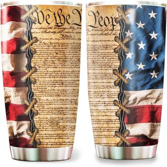 One Nation Under God American Eagle - Patriotic Jesus Flag 1776 Tumbler 20oz Stainless Steel with Lid Cold & Hot Coffee Mug Color 8 - Thegiftio UK