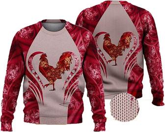 Rooster Chicken Farm Christmas Sweaters for Women - Mens Sweater Winter Holiday Crew Neck Shirt24 Rooster03 - Thegiftio UK