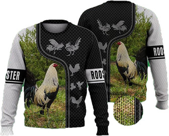Rooster Chicken Farm Christmas Sweaters for Women - Mens Sweater Winter Holiday Crew Neck Shirt24 Rooster05 - Thegiftio UK