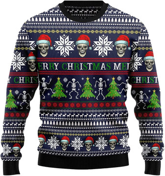 Skull Christmas Christmas Sweaters for Women - Mens Sweater Winter Holiday Crew Neck Shirt10 Skull09 - Thegiftio UK