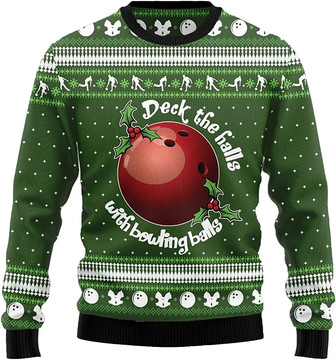 Ugly Christmas Sweaters for Women - Bowling Ball Merry Christmas Mens Sweater Xmas Holiday Crew Neck Shirt71 Bowling02 - Thegiftio UK