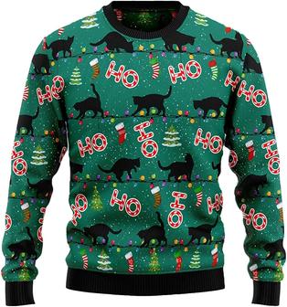 Ugly Christmas Sweaters for Women - Funny Cat Merry Christmas Mens Sweater Xmas Holiday Crew Neck Shirt75 Cat02 - Thegiftio UK