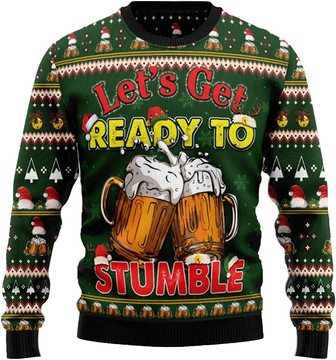 Ugly Christmas Sweaters for Women - Funny Cheer Beer Xmas Mens Sweater Xmas Holiday Crew Neck Shirt60 - Thegiftio UK