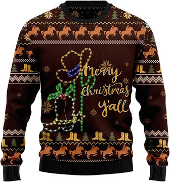 Ugly Christmas Sweaters for Women - Cute Cow Farm Xmas Mens Sweater Xmas Holiday Crew Neck Shirt48 - Thegiftio UK