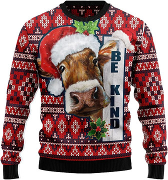 Ugly Christmas Sweaters for Women - Cute Cow Merry Xmas Mens Sweater Xmas Holiday Crew Neck Shirt77 Cow07 - Thegiftio UK