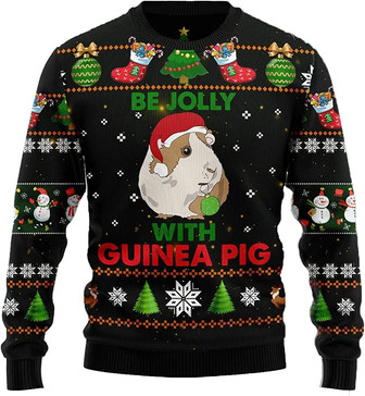 Ugly Christmas Sweaters for Women - Cute Guinea Pig Mens Sweater Xmas Holiday Crew Neck Shirt49 Pig01 - Thegiftio UK