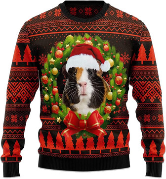 Ugly Christmas Sweaters for Women - Cute Guinea Pig Mens Sweater Xmas Holiday Crew Neck Shirt49 Pig03 - Thegiftio UK