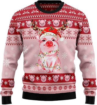 Ugly Christmas Sweaters for Women - Cute Guinea Pig Mens Sweater Xmas Holiday Crew Neck Shirt49 Pig07 - Thegiftio UK