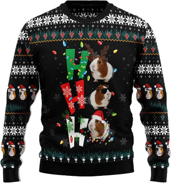 Ugly Christmas Sweaters for Women - Cute Guinea Pig Mens Sweater Xmas Holiday Crew Neck Shirt49 Pig09 - Thegiftio UK