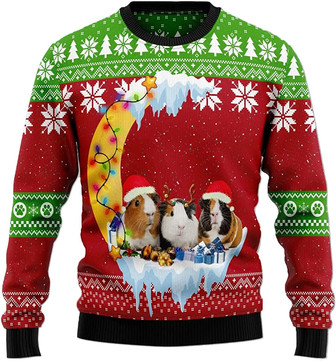 Ugly Christmas Sweaters for Women - Cute Guinea Pig Mens Sweater Xmas Holiday Crew Neck Shirt49 Pig12 - Thegiftio UK