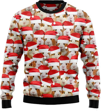 Ugly Christmas Sweaters for Women - Cute Guinea Pig Mens Sweater Xmas Holiday Crew Neck Shirt49 Pig13 - Thegiftio UK