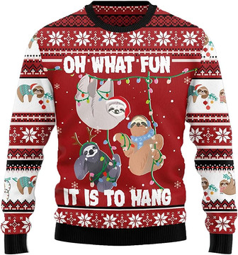 Ugly Christmas Sweaters for Women - Cute Lazy Sloth Christmas Mens Sweater Xmas Holiday Crew Neck Shirt56 - Thegiftio UK