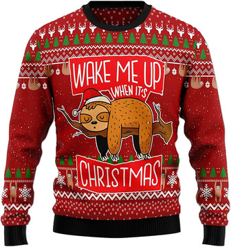 Ugly Christmas Sweaters for Women - Cute Lazy Sloth Christmas Mens Sweater Xmas Holiday Crew Neck Shirt56 Sloth10 - Thegiftio UK