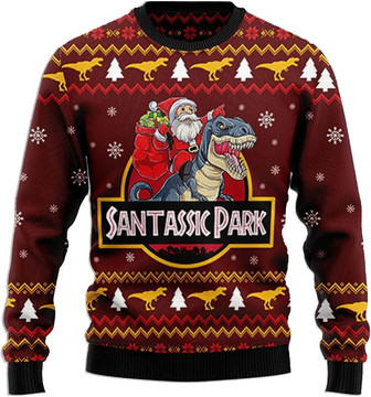 Ugly Christmas Sweaters for Women - Funny Dinosaur Xmas Mens Sweater Xmas Holiday Crew Neck Shirt52 Dinosaur06 - Thegiftio UK