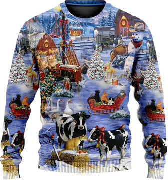 Ugly Christmas Sweaters for Women - Farm Merry Xmas Holiday Mens Sweater Xmas Holiday Crew Neck Shirt74 Farm01 - Thegiftio UK