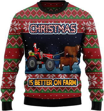 Ugly Christmas Sweaters for Women - Farm Merry Xmas Holiday Mens Sweater Xmas Holiday Crew Neck Shirt74 Farm05 - Thegiftio UK