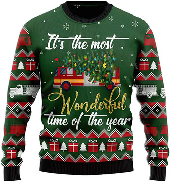 Ugly Christmas Sweaters for Women - Firefighter Xmas Mens Sweater Xmas Holiday Crew Neck Shirt54 Firefighter05 - Thegiftio UK