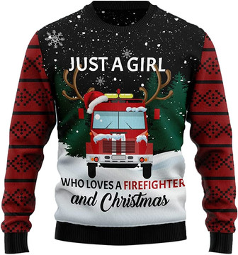 Ugly Christmas Sweaters for Women - Firefighter Xmas Mens Sweater Xmas Holiday Crew Neck Shirt54 Firefighter11 - Thegiftio UK