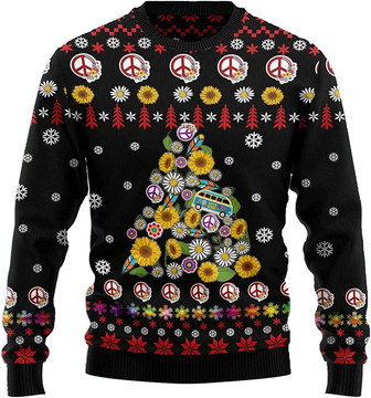 Ugly Christmas Sweaters for Women - Hippe Merry Christmas Mens Sweater Xmas Holiday Crew Neck Shirt78 Hippie06 - Thegiftio UK