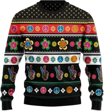 Ugly Christmas Sweaters for Women - Hippe Merry Christmas Mens Sweater Xmas Holiday Crew Neck Shirt78 Hippie07 - Thegiftio UK