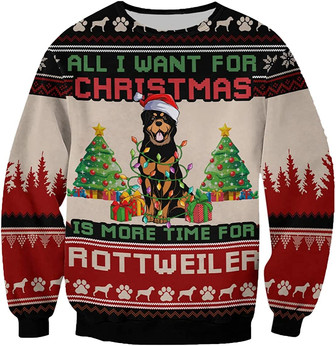 Ugly Christmas Sweaters for Women - Light Pet Christmas Mens Sweater Xmas Holiday Crew Neck Shirt67 Rott08 - Thegiftio UK
