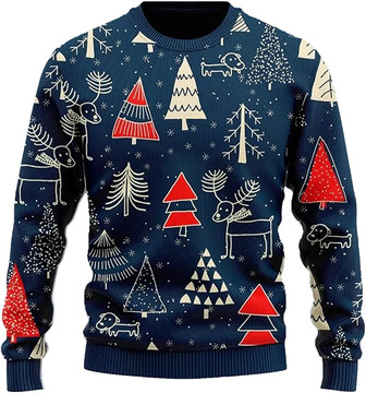 Ugly Christmas Sweaters for Women - Love Reindeer Christmas Mens Sweater Xmas Holiday Crew Neck Shirt63 Reindeer02 - Thegiftio UK