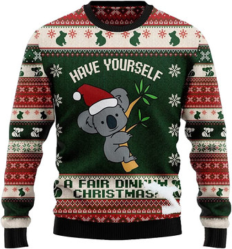 Ugly Christmas Sweaters for Women - Lovely Koala Christmas Mens Sweater Xmas Holiday Crew Neck Shirt64 Koala02 - Thegiftio UK