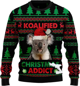 Ugly Christmas Sweaters for Women - Lovely Koala Christmas Mens Sweater Xmas Holiday Crew Neck Shirt64 Koala03 - Thegiftio UK