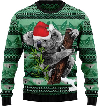 Ugly Christmas Sweaters for Women - Lovely Koala Christmas Mens Sweater Xmas Holiday Crew Neck Shirt64 Koala04 - Thegiftio UK
